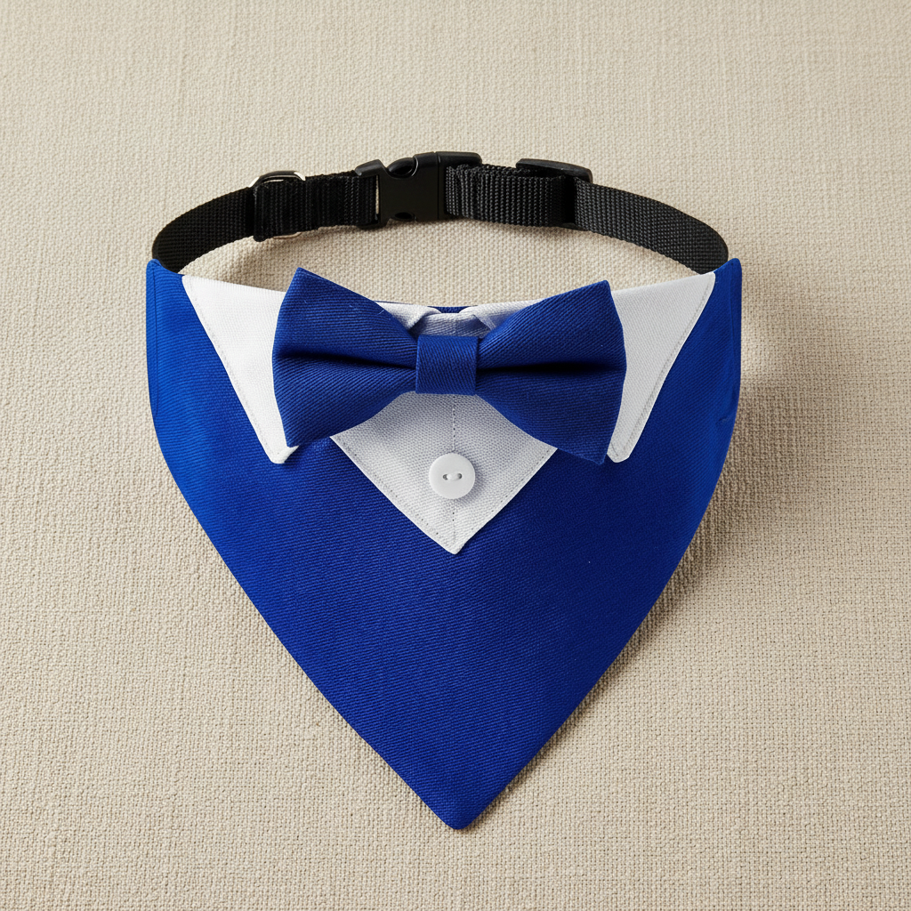 Bandana Riviera Bleu — fond beige Duchesse