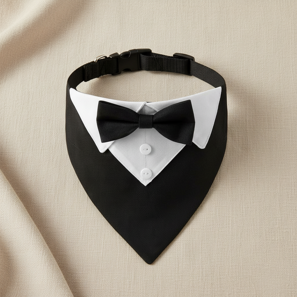 Bandana Riviera Noir/Noir — fond beige Duchesse