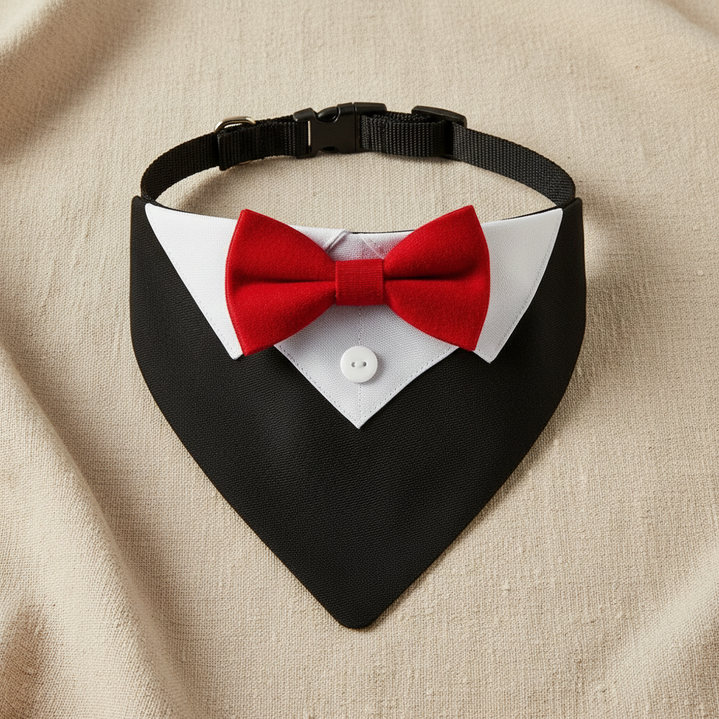 Bandana Riviera Noir/Rouge — fond beige Duchesse