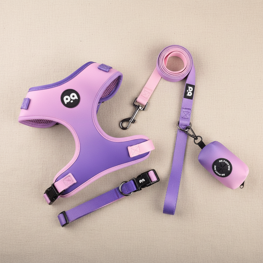 Set Vendôme Rose-Violet — fond beige Duchesse