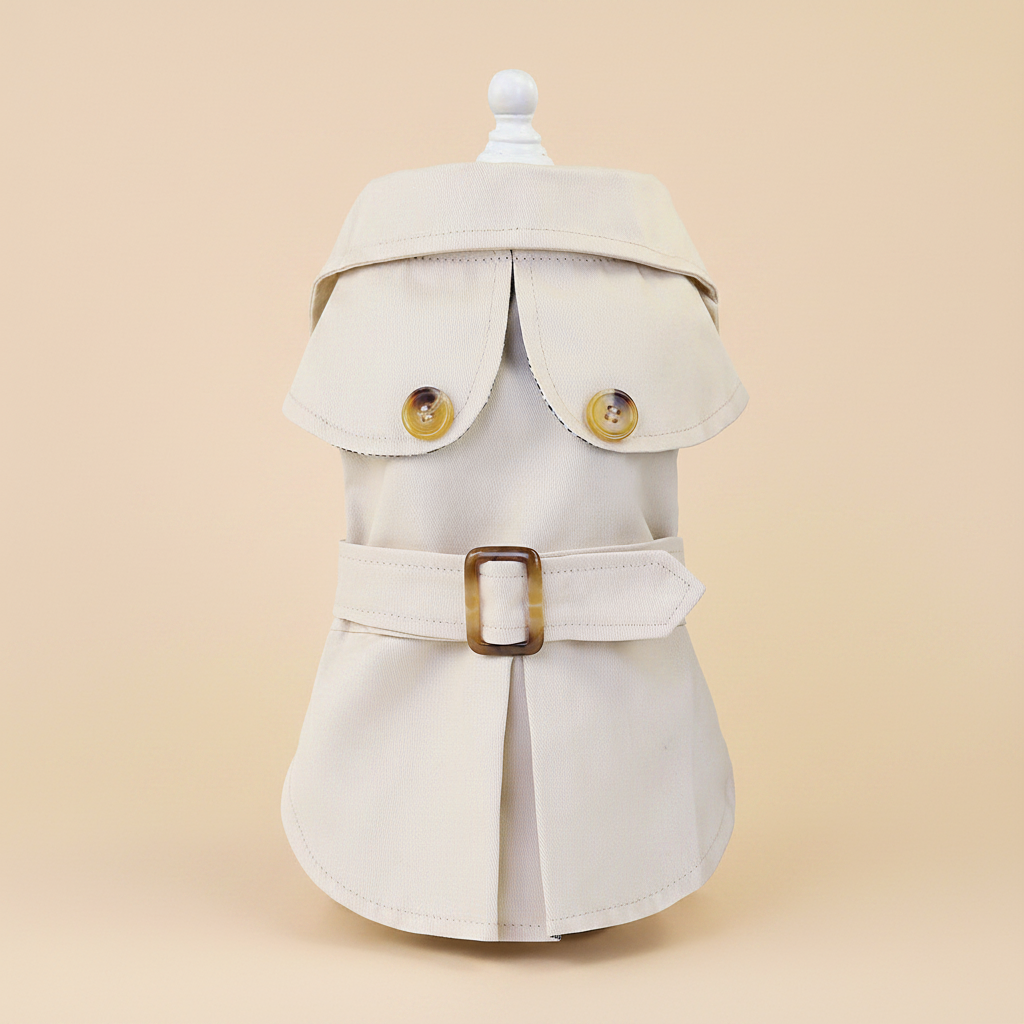 Trench coat crème fond beige Duchesse